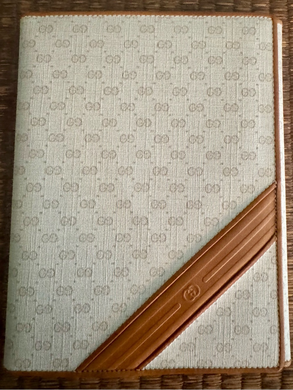 Gucci Monogram Canvas Tri-Fold Picture Frame Beige & Tan